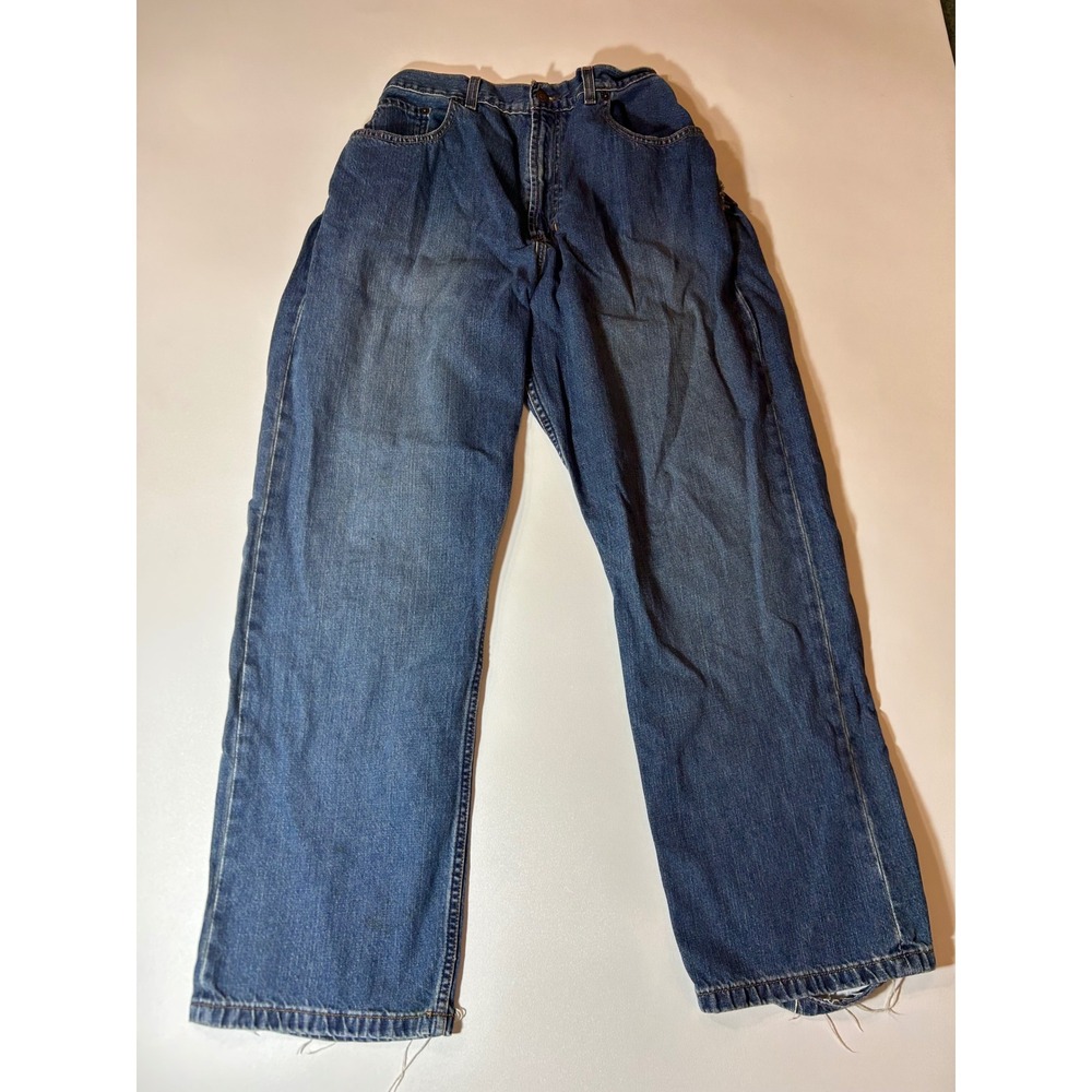 Old Navy Loose Jeans Mens 40x32 Blue Fair Distressed Frayed Grunge Denim